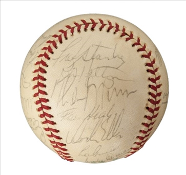 1976 A.L. Champion New York Yankees Team Signed Baseball With 29 Signatures Including Munson